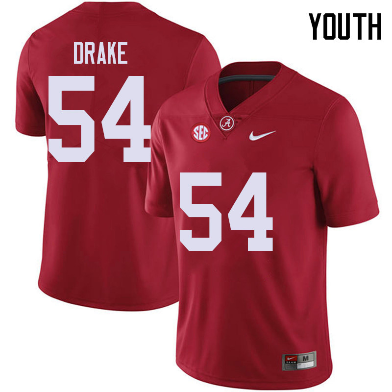 Youth #54 Trae Drake Alabama Crimson Tide College Football Jerseys Sale-Red